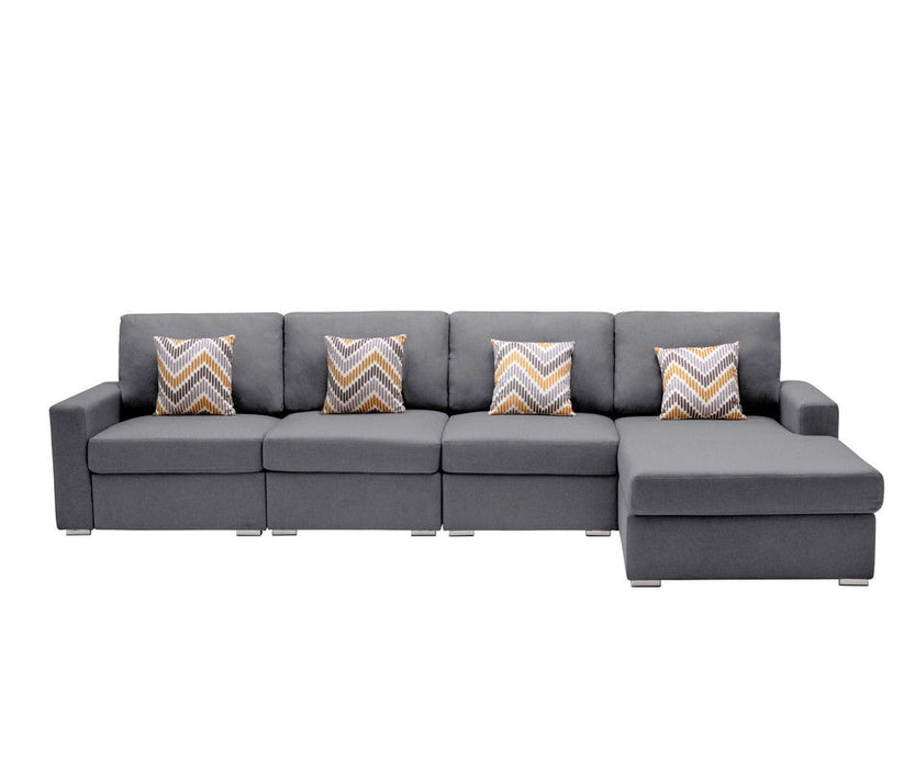 Nolan - 4 Piece Reversible Sectional Sofa Chaise With Interchangeable Legs