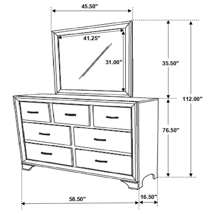 Beaumont - 7-Drawer Dresser With Mirror - Champagne