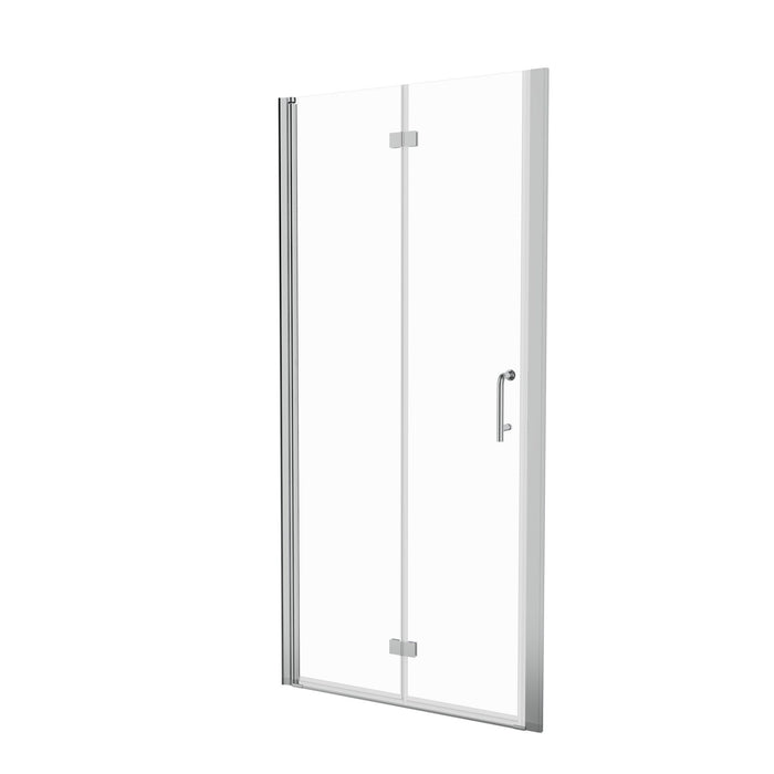 Bi-Fold Semi-Frameless Shower Doors In Matte With Clear Glass