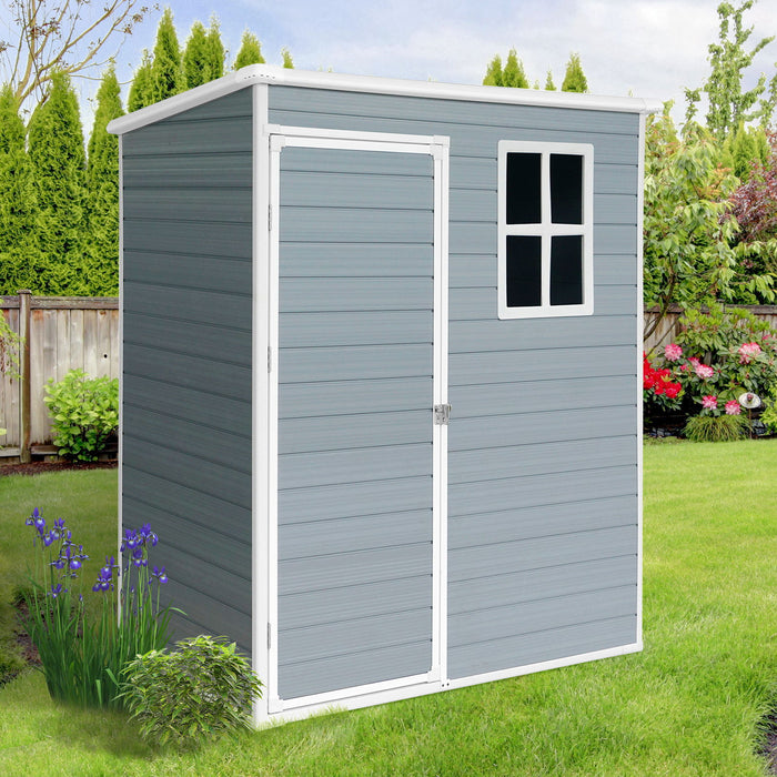 Resin Outdoor Storage Shed Kit-Perfect To Store Patio Furniture - Gray