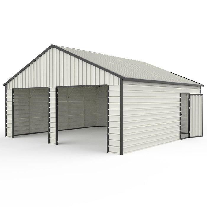 Double Garage Metal Shed With Side Entry Door