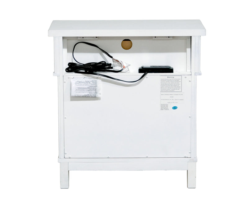 Coastal 3 Drawer Nightstand - White