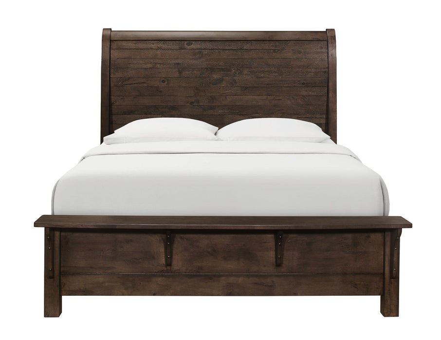 Verna - Queen Sleigh Bed - Brown