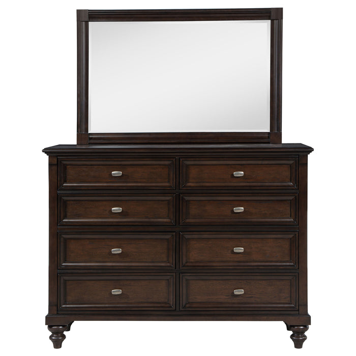 Andover - 8-Drawer Dresser And Mirror - Dark Oak