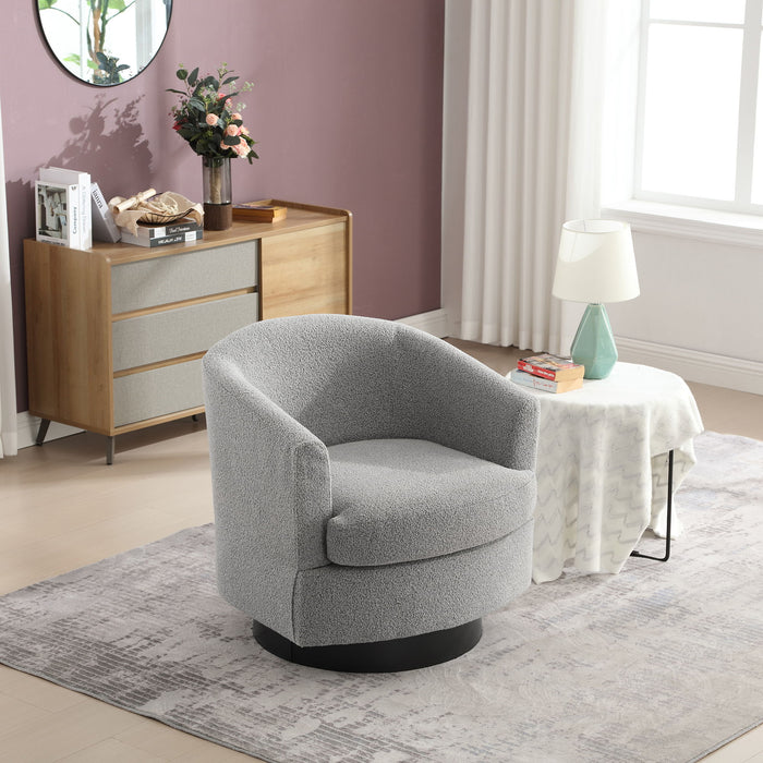 Boucle Upholstered Swivel Cuddle Accent Round Barrel Chair Modern Single Sofa, 360 Degree Circle Club Armchair For Nursery Bedroom Living Room Coffe Bar Lounge Hotel