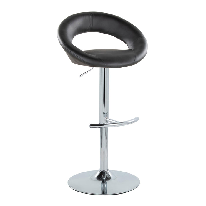 Posh - Contemporary Adjustable Barstool With Swivel With Rounded T Footrest (Set of 2)