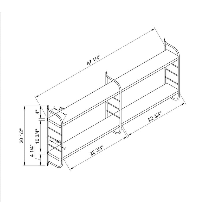 Mounted 2-Tier Display With Adjustable Shelves