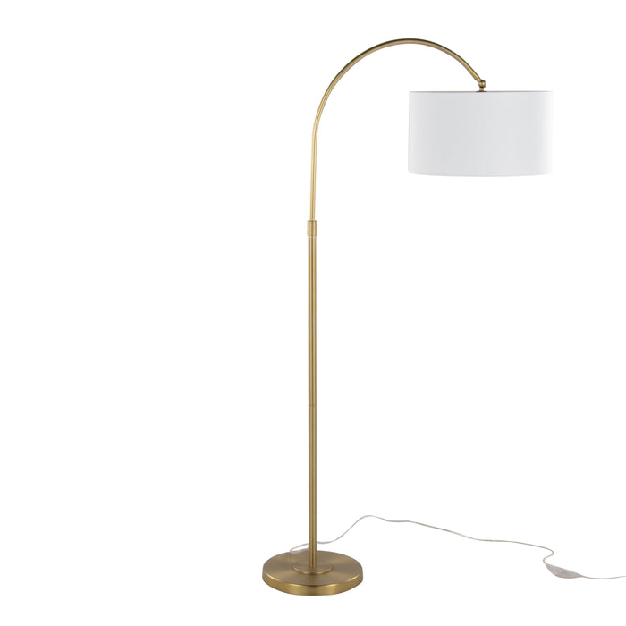 Salon Reader Contemporary Floor Lamp - Gold / White