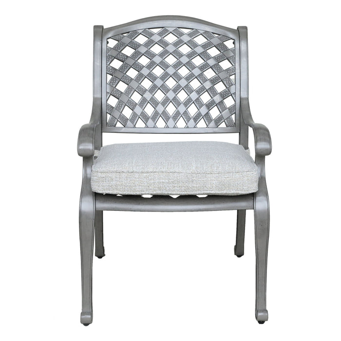 Indoor Outdoor Aluminum Dining Chair With Cushion - Golden Gauze