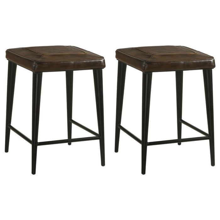 Alvaro - Leather Upholstered Stool (Set of 2)