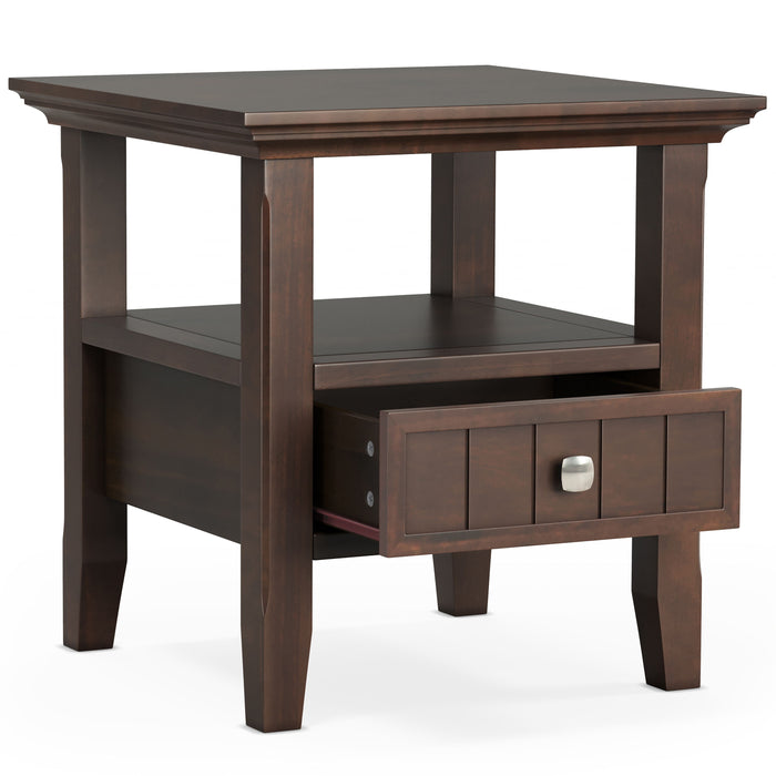 Acadian - End Table with Drawer - Brunette Brown