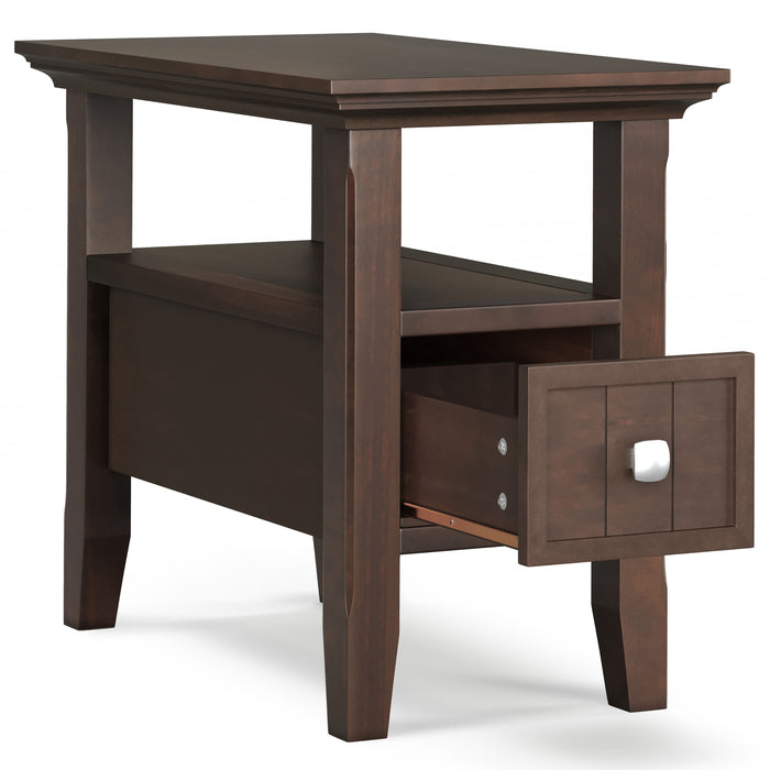 Acadian - Narrow Side Table with Drawer - Brunette Brown