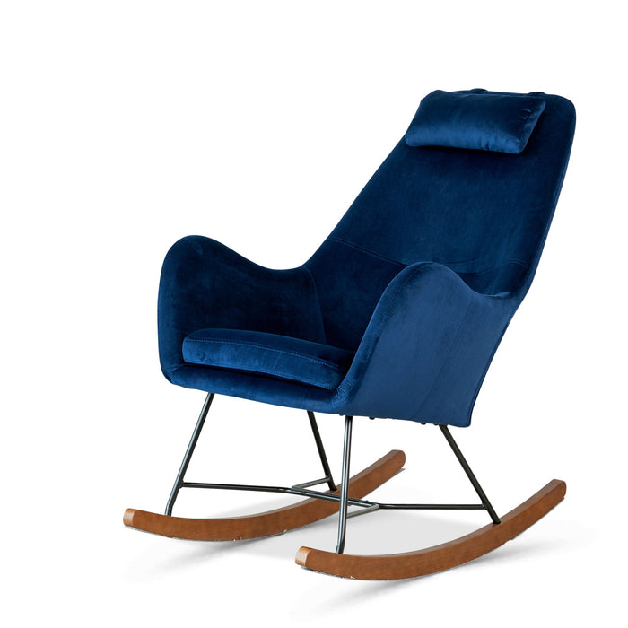 Chelsea - Velvet Rocking Chair - Blue