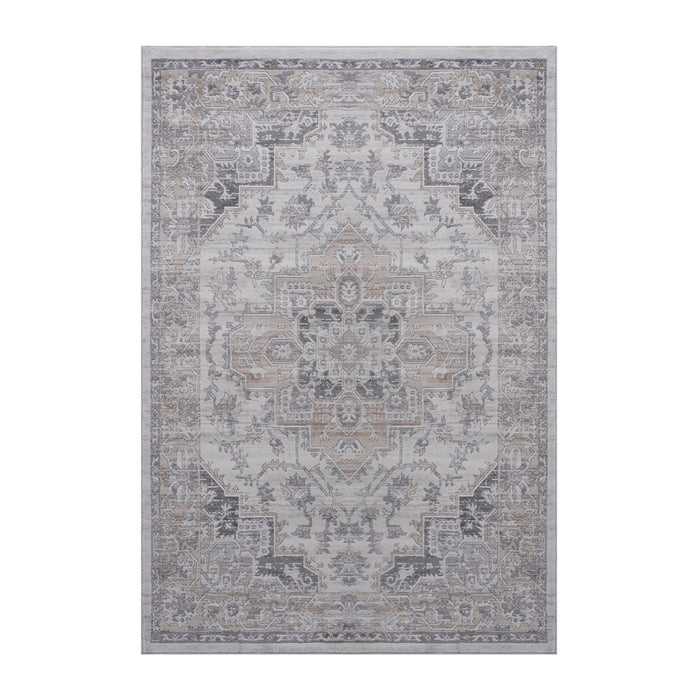 Oriental Non-Shedding Living Room Bedroom Dining Home Office Stylish And Stain Resistant Area Rug - Ivory / Beige