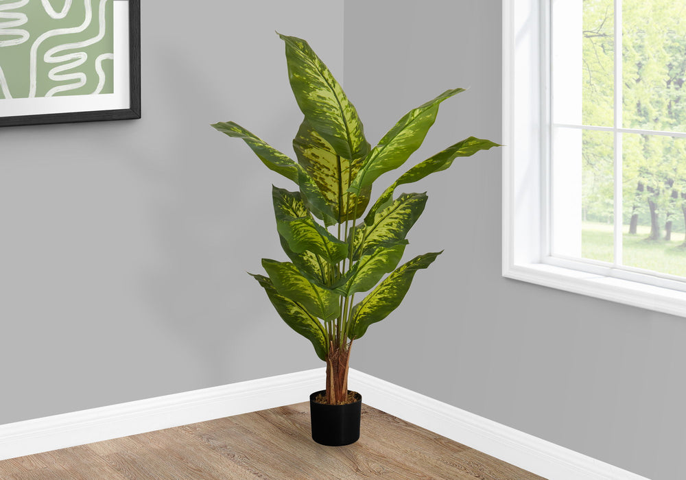 Artificial Plant, 47" Tall, Evergreen Tree, Indoor, Faux, Fake, Floor, Greenery, Potted, Real Touch, Decorative - Green / Black