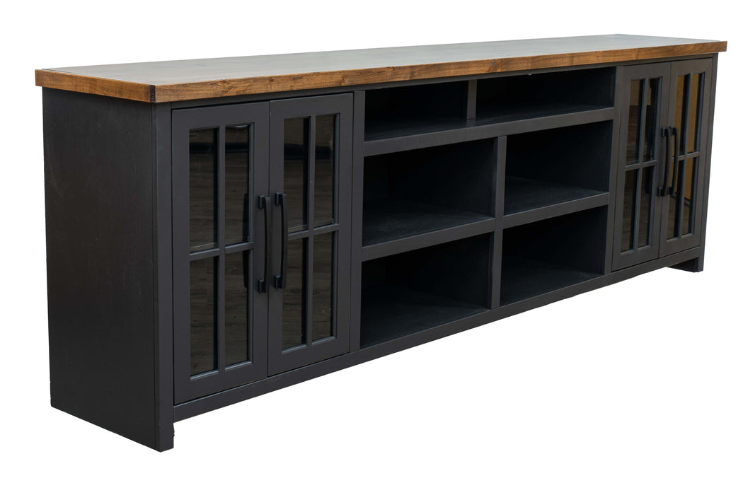 Essex - TV Stand Console For TVs Up To 100" - Black, Whiskey