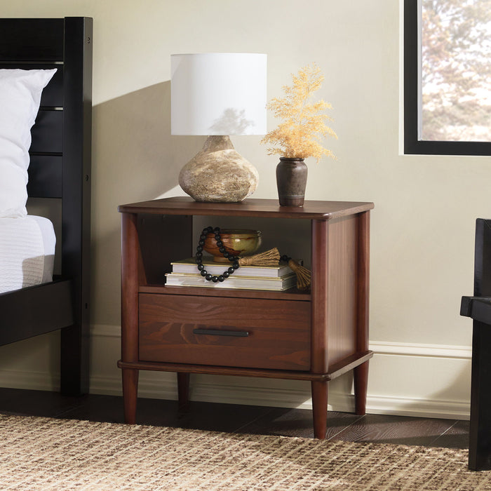 Transitional Solid Wood Spindle Nightstand