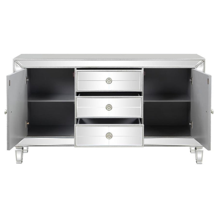 Leticia - Gabinete decorativo de 3 cajones - Plata perla