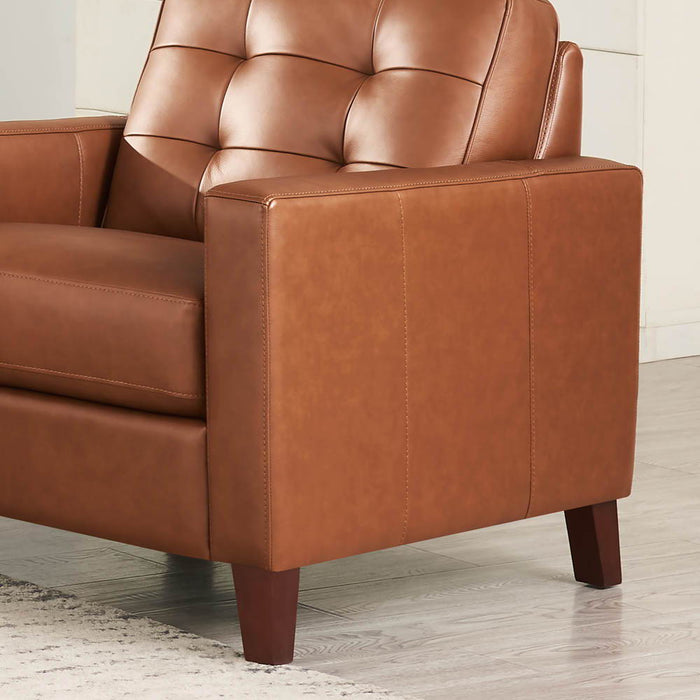 Aiden - Leather Chair - Brown