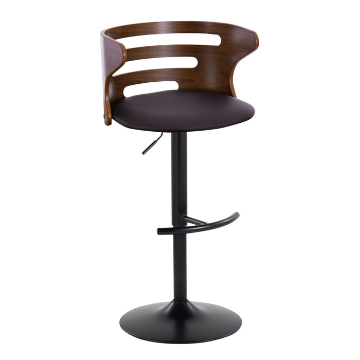 Cosi - Mid Century Modern Adjustable Barstool With Swivel With Rounded T Footrest (Set of 2)