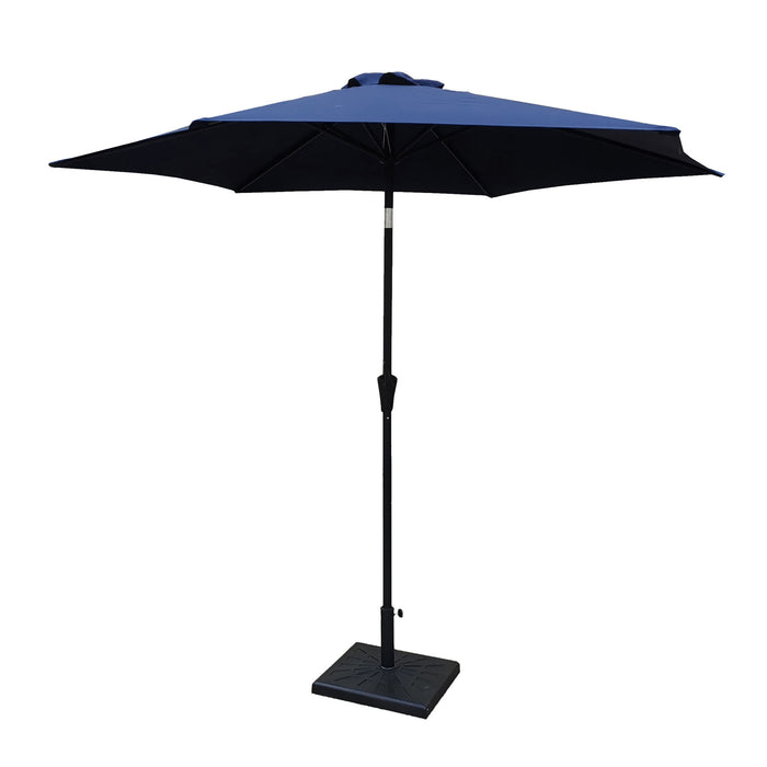 8.8' Outdoor Aluminum Patio Umbrella With 42 Pound Square Resin Umbrella Base