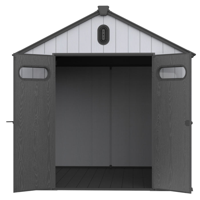 Xwt013 Plastic Storage Shed For Backyard Garden Big Spire Tool Storage - Black / Gray