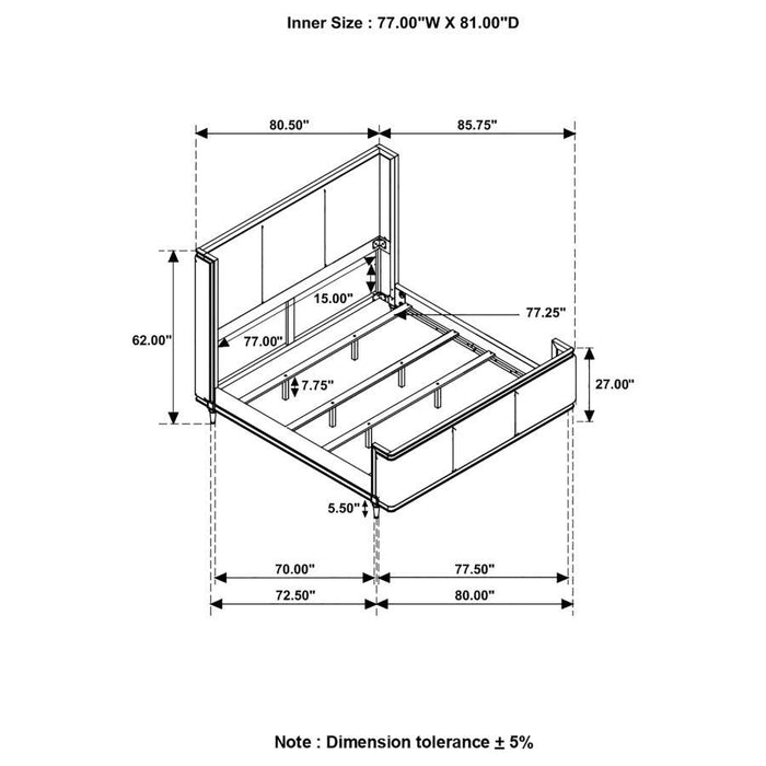 Alderwood - Cama Panel Tapizada