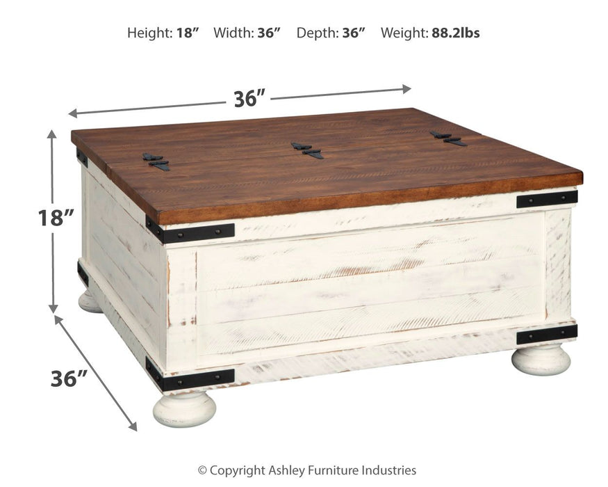 Wystfield - Branco / Marrom - Mesa de Coquetel com Armazenamento