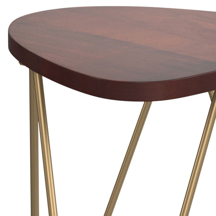 Patrice - Metal And Wood Accent Table - Dark Brown