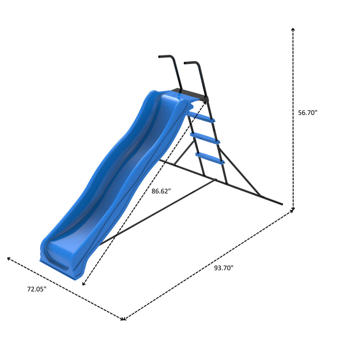 Xsl003 2.2M Kids Plastic Slide Indoor Freestanding Playground Equipment Children Plastic Slide Kids Indoor Slide - Blue