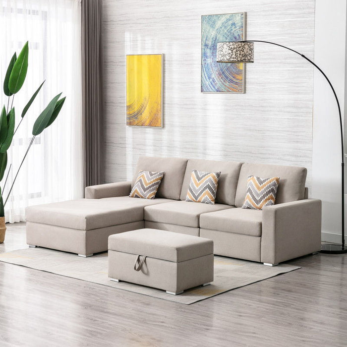 Nolan - 4 Piece Reversible Sectional Sofa Chaise With Interchangeable Legs