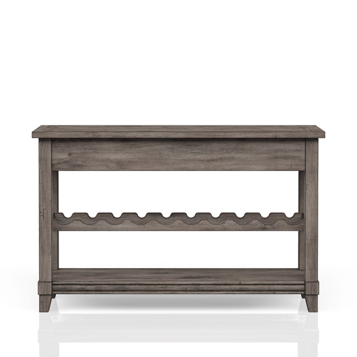 Console Table With Wine Bottle Storage Storage Drawers - Gray