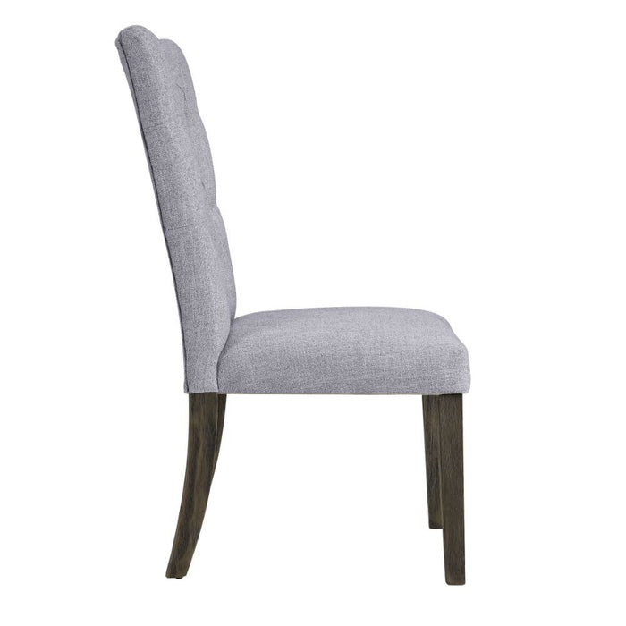 Merel - Side Chair (Set of 2) - Gray Linen & Gray Oak Bedding & Furniture DiscountersFurniture Store in Orlando, FL