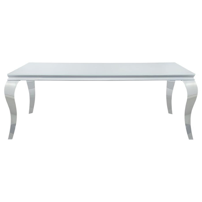 Carone - Mesa de comedor rectangular con tablero de cristal