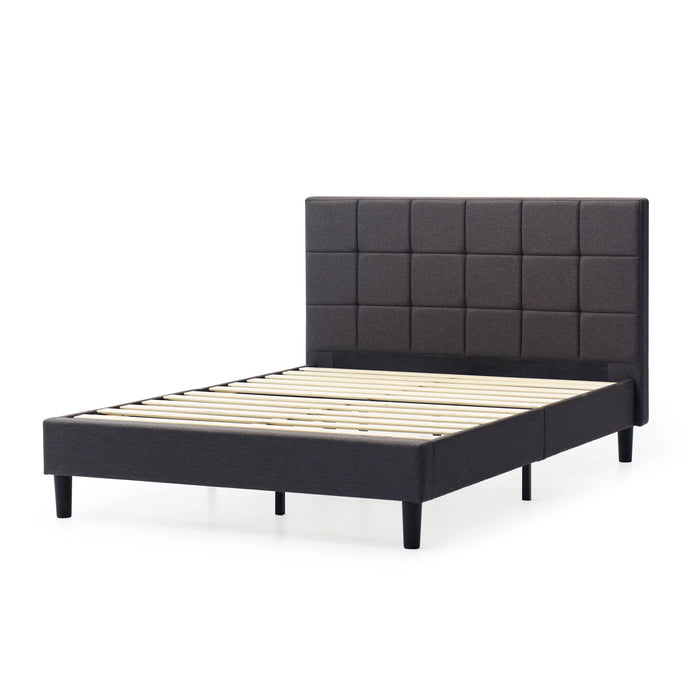 Upholstered Platform Bed Square Stitch