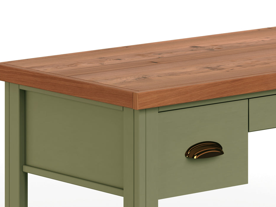 Vineyard - 53" Writing Desk - Sage Green And Fruitwood