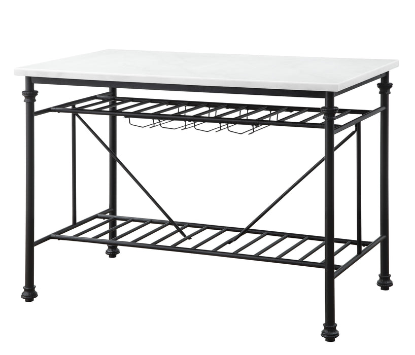 Mera - Marble Top Kitchen Island - Gray / Marble