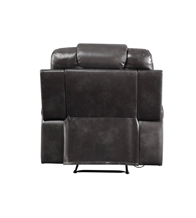 Braylon - Magnetite Synthetic Leather Manual Recliner Chair - Brown