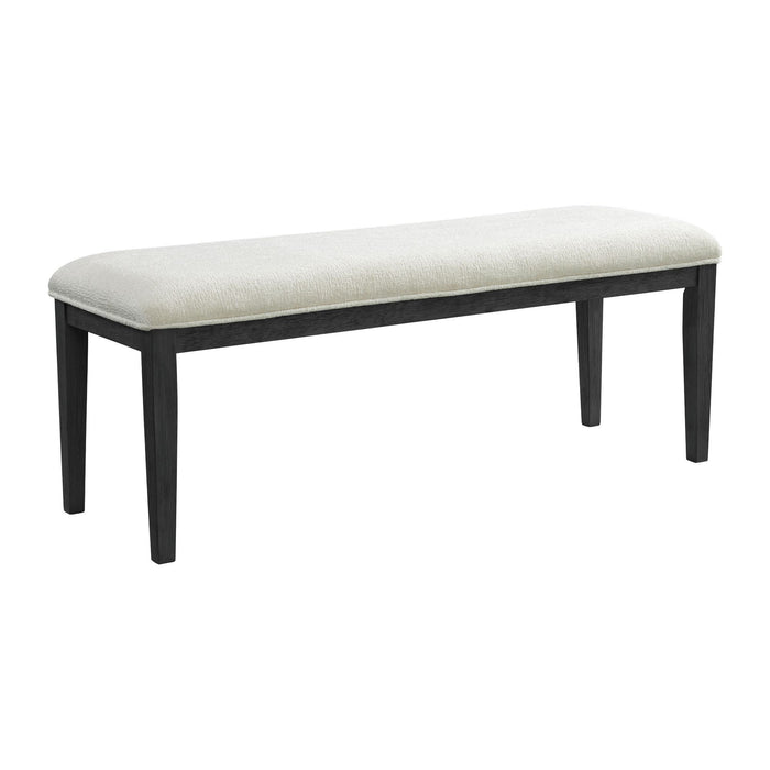 Versailles Contemporary - Dining Bench With Boucle White Fabric - Black