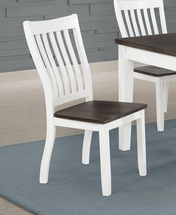 Kingman - Silla de comedor con respaldo de listones (juego de 2) - Blanco