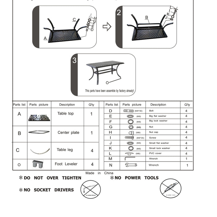 Outdoor Patio Standard End Table