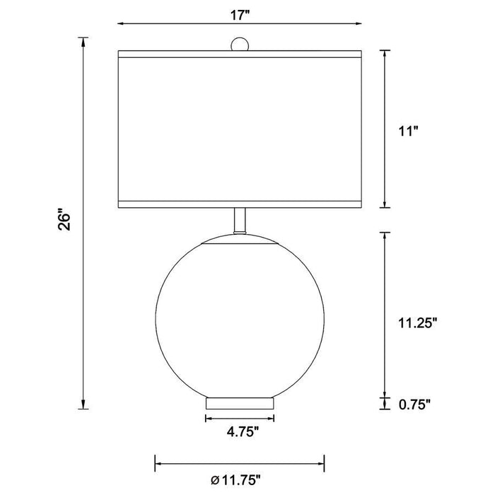 Kenny - Candeeiro de mesa com abajur de tambor com base de vidro - branco