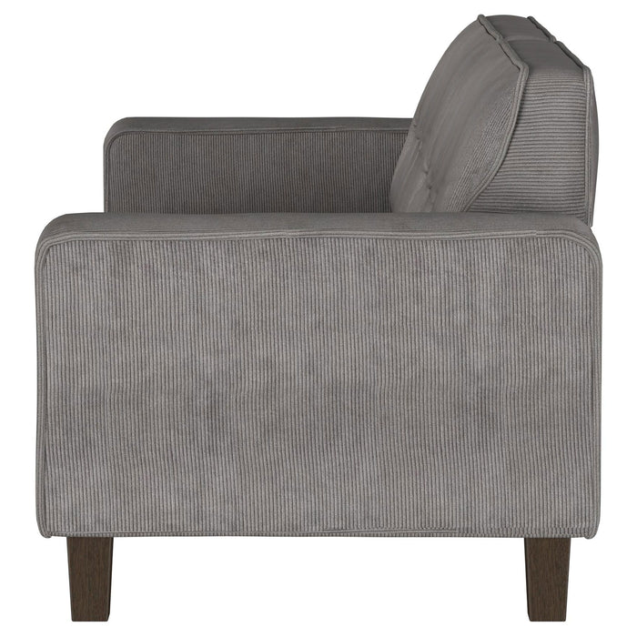 Deerhurst - Upholstered Tufted Track Arm Sofa - Charcoal