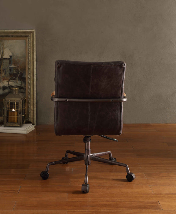 Harith - Antique Top Grain Leather Office Chair - Slate