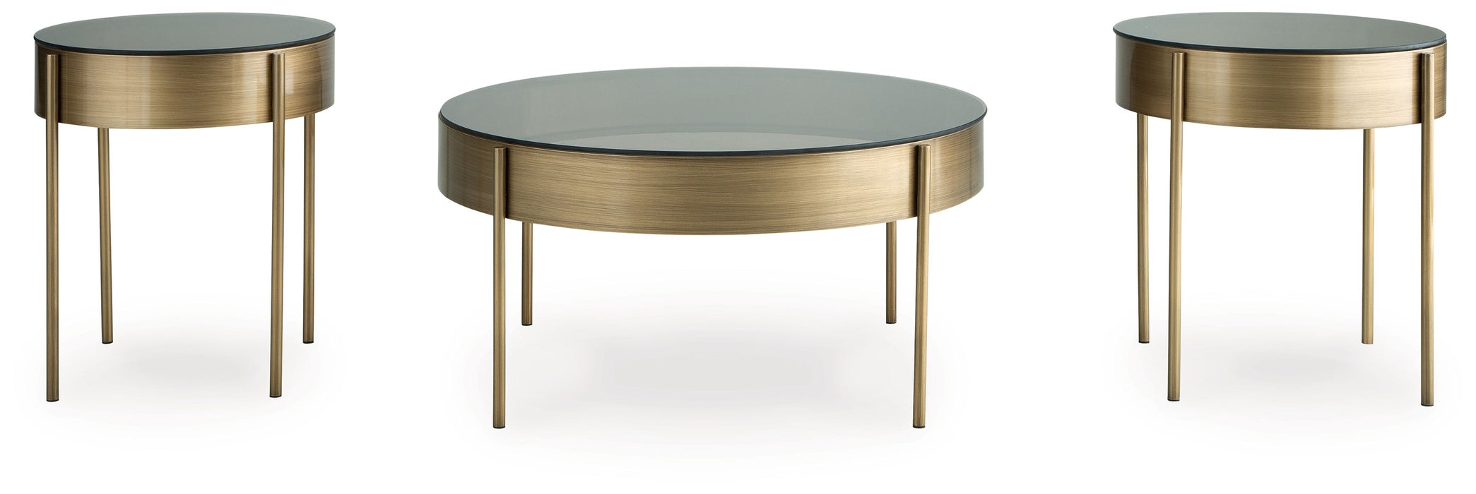 Jettaya - Brushed Brass - Occasional Table Set (Set of 3)