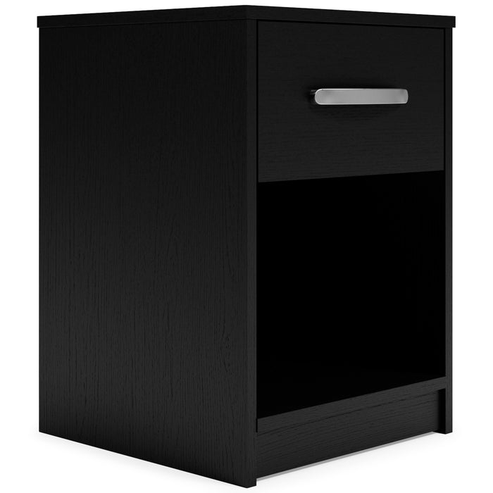 Finch - Preto - Uma Gaveta Night Stand - 23" Altura