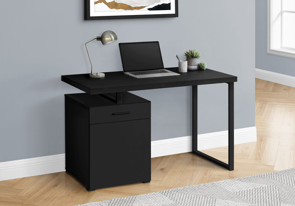 Computer Desk, Home Office, Laptop, Left, Right Set-Up, Storage Drawers, Work, Contemporary, Modern - Black