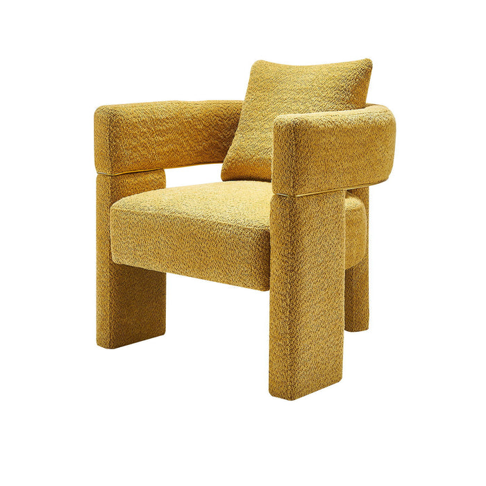 Wide Boucle Upholstered Accent Chair