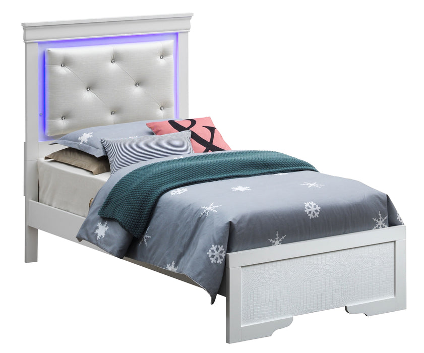 Lorana - G6590C-TB3 Twin Bed - Silver Champagne