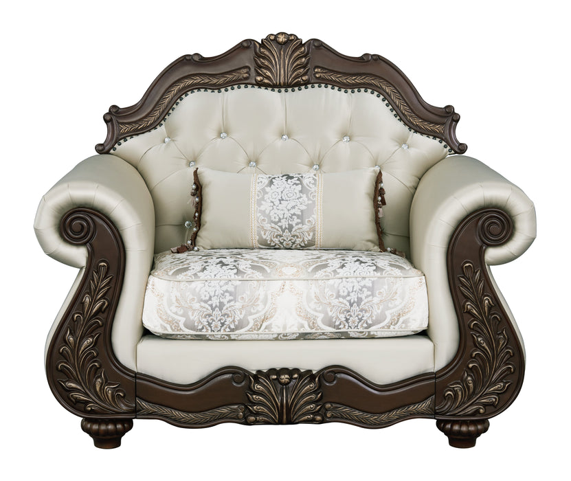 Pierce - Chair With Pillow - Beige / Cherry